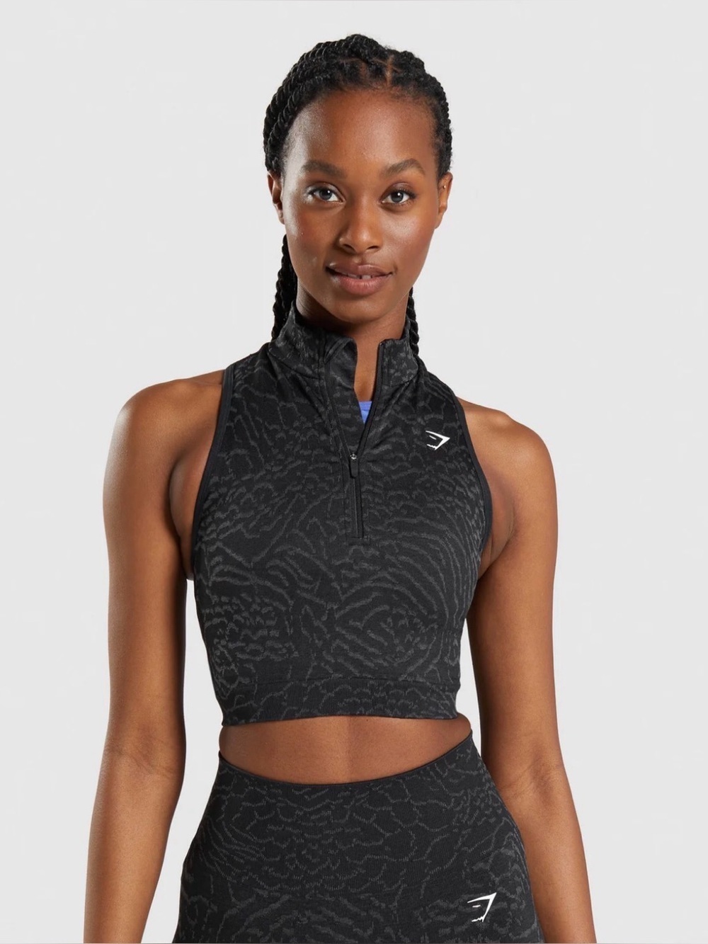 Gymshark Adapt Animal Seamless Crop 1/2 Zip top sz XS - Picture 5 of 6